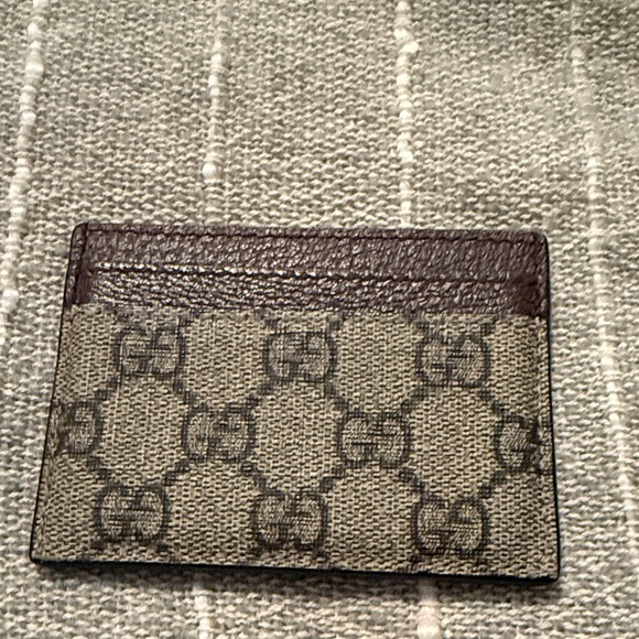Gucci GG Supreme Ophidia Brown and Green Card Holder authintic Like New - Picture 2 of 5